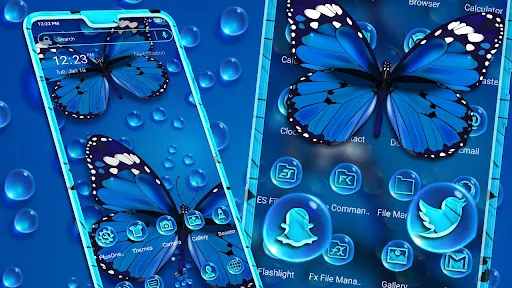 Blue Butterfly Launcher Theme