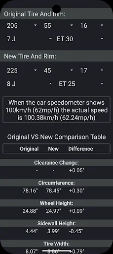 Car Tire Size Calc