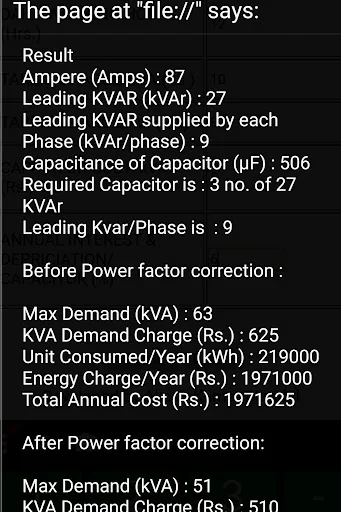 Capacitor Sizing Calculator fo