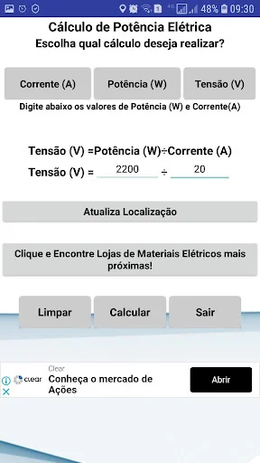 Cálculo de Potência Elétrica