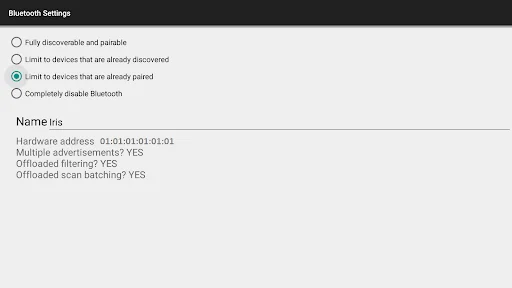 Bluetooth Settings for TV