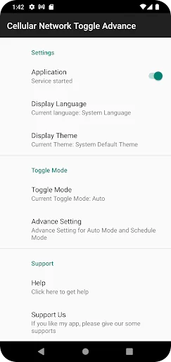 CellularNetwork Toggle Advance
