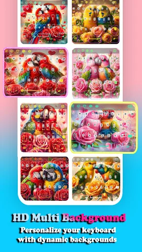 Lovebird Parrot Neon Keyboard