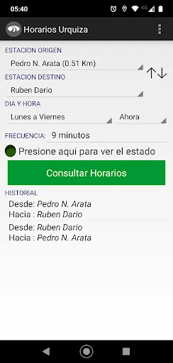 Horarios Urquiza