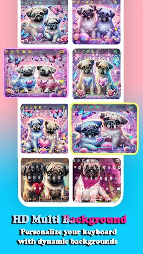 Cute pug dog keyboard