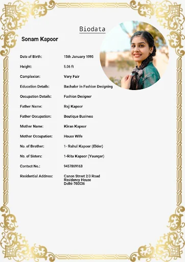 Basic Marriage Biodata Maker