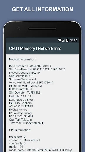 CPU | Memory | Network Info