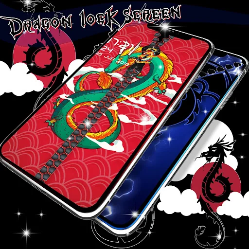 Dragon lock screen zipper