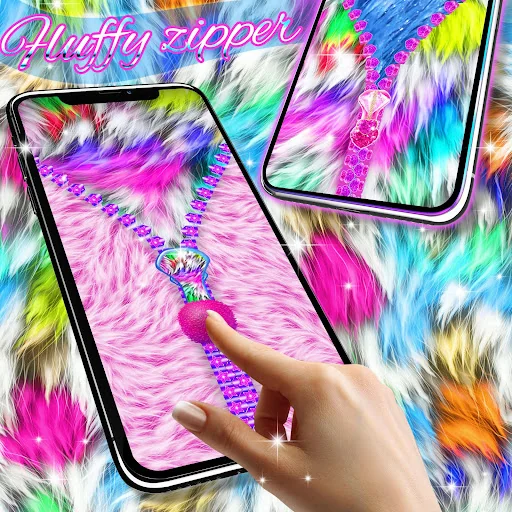 Fluffy zipper lock screen