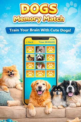 Dogs Memory Match Pairs Game