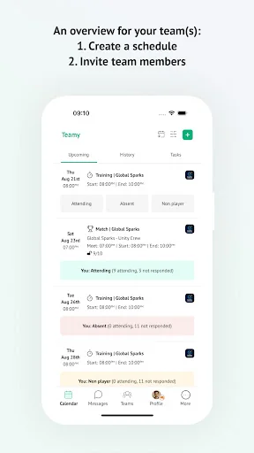 Teamy: app for sports teams