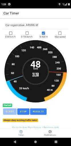 Car Timer - 0-100km/h, 0-60mph