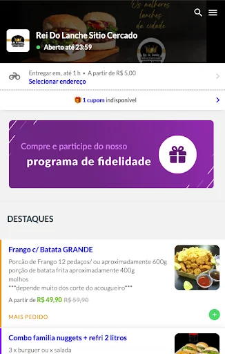 Rei do Lanche Sitio Cercado