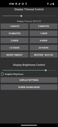 No Screen Off /Display Timeout
