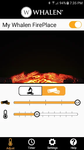 Whalen Fireplace Bluetooth App