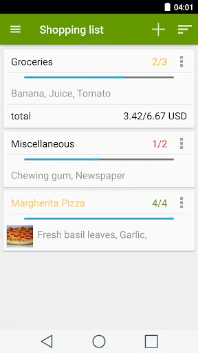 Shopping list