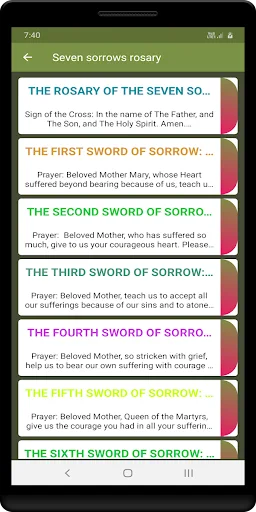 Seven sorrows rosary