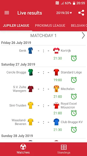Live Scores Jupiler Pro League