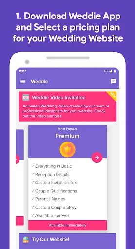 Weddie - Free Wedding Websites