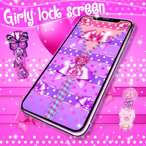 Girly lock screen zipper