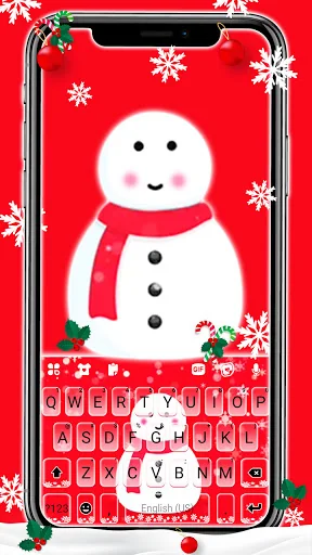 Christmas Snowman Keyboard Bac