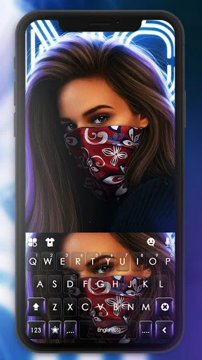 Cool Mask Girl Keyboard Backgr