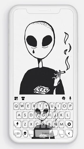 Cool Smoking Alien Keyboard Ba