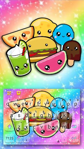 Cute Galaxy Face Fruit Keyboar