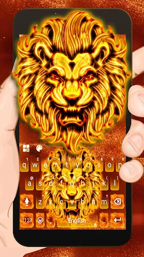 Flaming Fire Lion Keyboard The