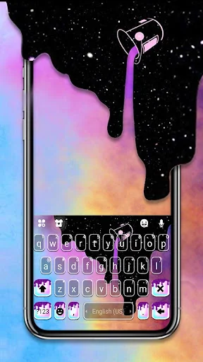 Galaxy Color Drip Keyboard Bac