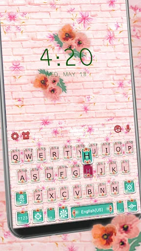 Girly Wall Flower Keyboard The