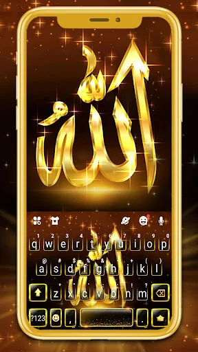 Gold Shine Allah Keyboard Them