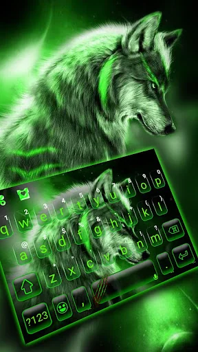 Green Wild Wolf Keyboard Theme