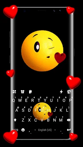 Kiss Emoji Live Keyboard Backg