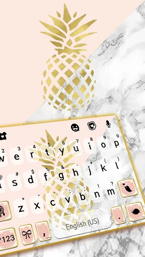Marble Gold Pineapple Keyboard