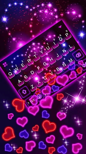 Neon Hearts Gravity Keyboard T