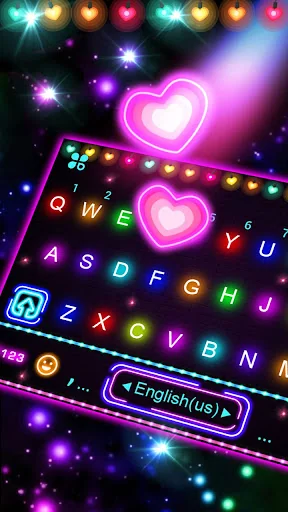 Neon Lights Love Keyboard Back