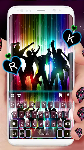 Neon Party Time Keyboard Backg