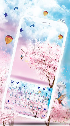 Pink Love Sakura Keyboard Them