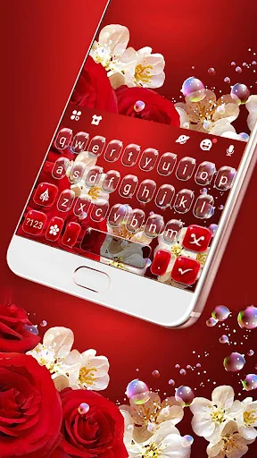 Red Rose Floral Keyboard Theme