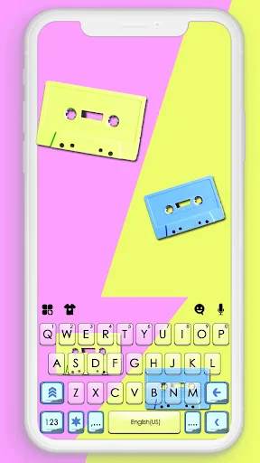 Retro Music Tapes Keyboard Bac