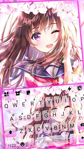 Sakura Anime Girl Keyboard Bac