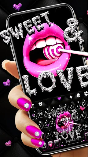 Sexy Love Lips Keyboard Backgr