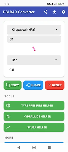 PSI BAR Pressure Converter