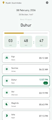 Muslim Prayer Times: Qibla