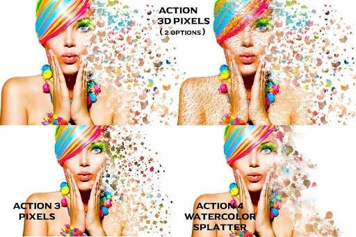 Photo Pixel Shattering Effect