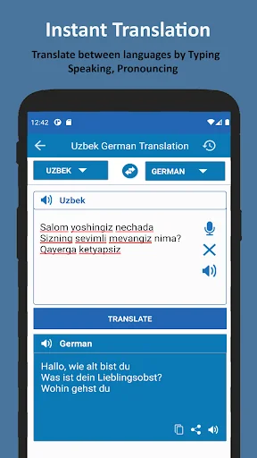 Translate German to Uzbek