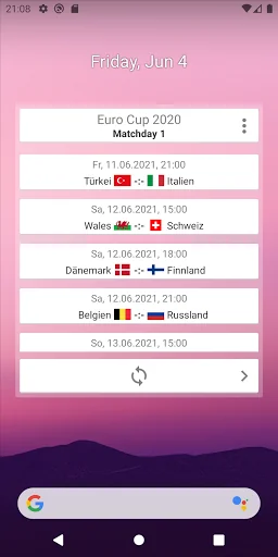 Widget for Euro Cup 2024