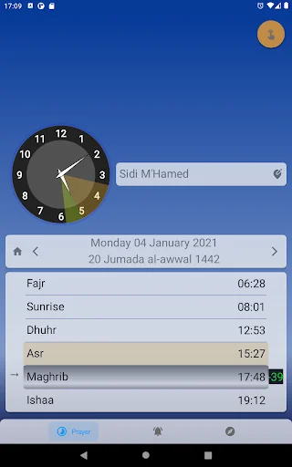 Qibla direction & prayer times