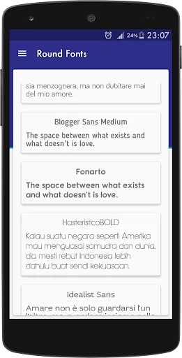 Round fonts for FlipFont